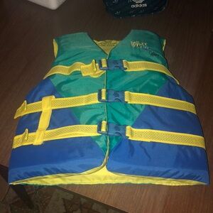 Colorful Life Vest life jacket with Yellow Straps